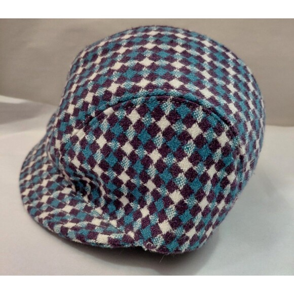 Kangol Heritage Tweed Deeto Woven Purple Blue Checkered Newsboy Hat Small - Picture 3 of 6